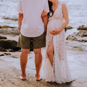 Lulus White Embroidered Lace Wrap Maxi Dress